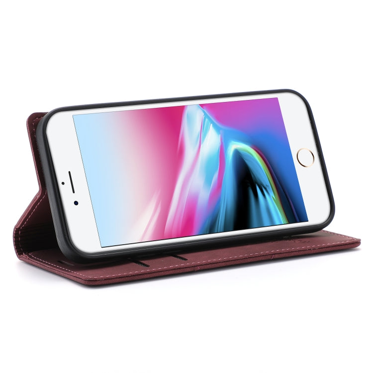 For iPhone SE 2022 / SE 2020 / 8 / 7 Dream Magnetic Suction Business Horizontal Flip PU Leather Case with Holder & Card Slot & Wallet