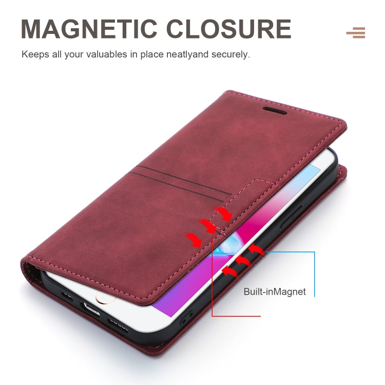For iPhone SE 2022 / SE 2020 / 8 / 7 Dream Magnetic Suction Business Horizontal Flip PU Leather Case with Holder & Card Slot & Wallet