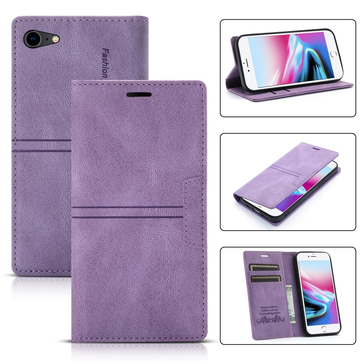 For iPhone SE 2022 / SE 2020 / 8 / 7 Dream Magnetic Suction Business Horizontal Flip PU Leather Case with Holder & Card Slot & Wallet