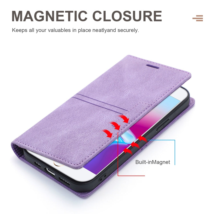 For iPhone SE 2022 / SE 2020 / 8 / 7 Dream Magnetic Suction Business Horizontal Flip PU Leather Case with Holder & Card Slot & Wallet