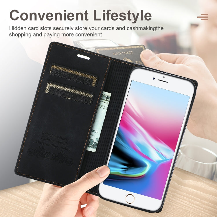 For iPhone SE 2022 / SE 2020 / 8 / 7 Dream Magnetic Suction Business Horizontal Flip PU Leather Case with Holder & Card Slot & Wallet