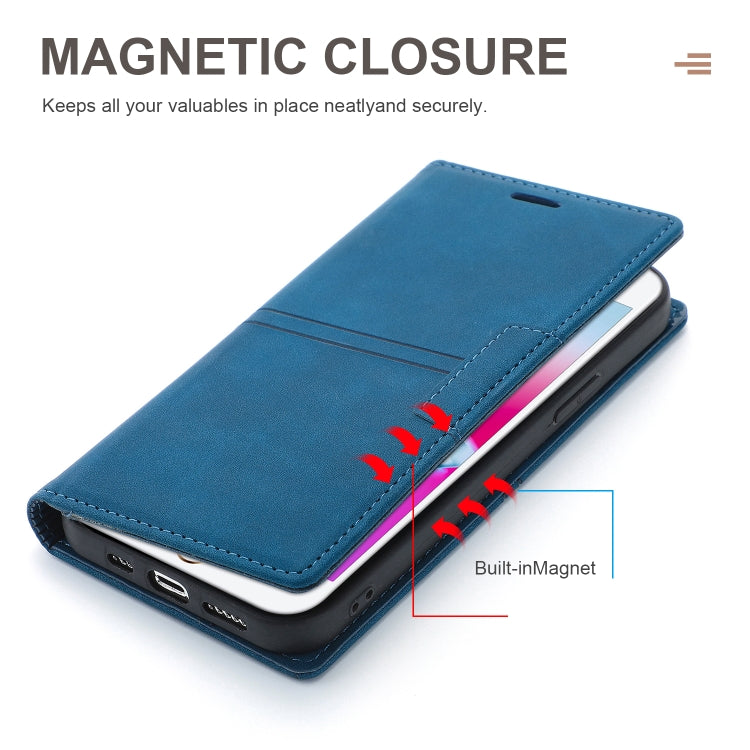 For iPhone SE 2022 / SE 2020 / 8 / 7 Dream Magnetic Suction Business Horizontal Flip PU Leather Case with Holder & Card Slot & Wallet