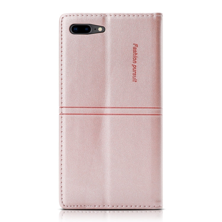 Dream Magnetic Suction Business Horizontal Flip PU Leather Case with Holder & Card Slot & Wallet For iPhone 8 Plus / 7 Plus