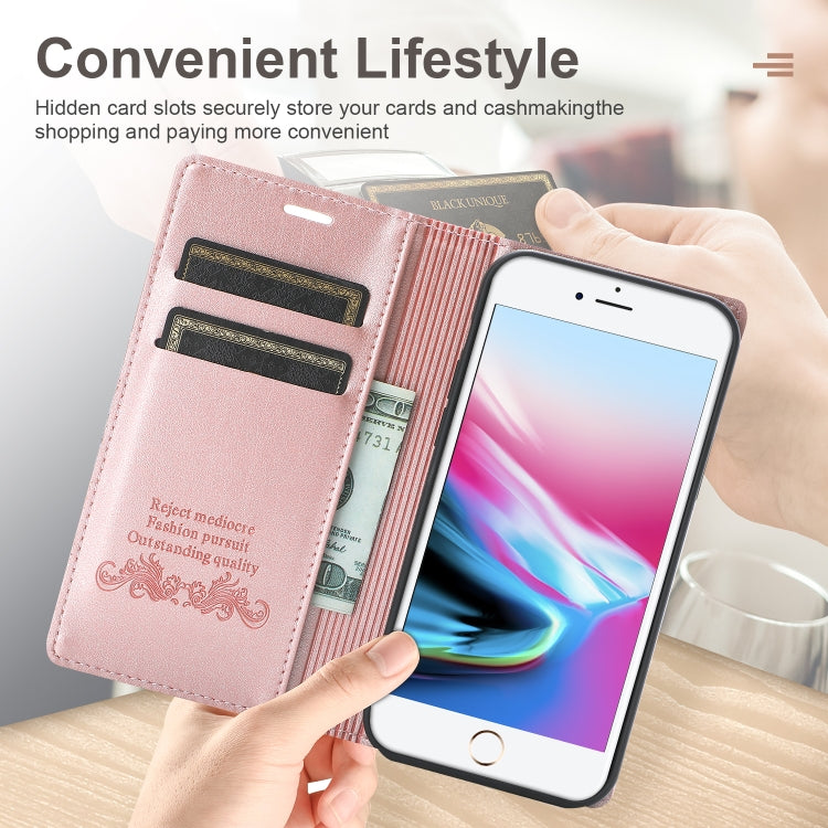 Dream Magnetic Suction Business Horizontal Flip PU Leather Case with Holder & Card Slot & Wallet For iPhone 8 Plus / 7 Plus