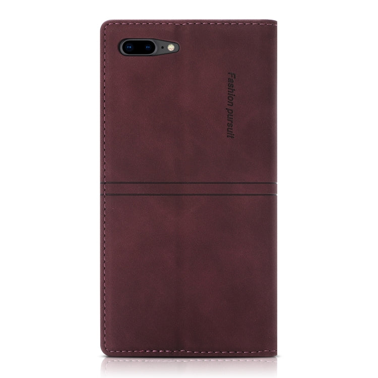 Dream Magnetic Suction Business Horizontal Flip PU Leather Case with Holder & Card Slot & Wallet For iPhone 8 Plus / 7 Plus