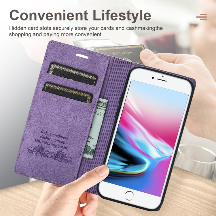Dream Magnetic Suction Business Horizontal Flip PU Leather Case with Holder & Card Slot & Wallet For iPhone 8 Plus / 7 Plus