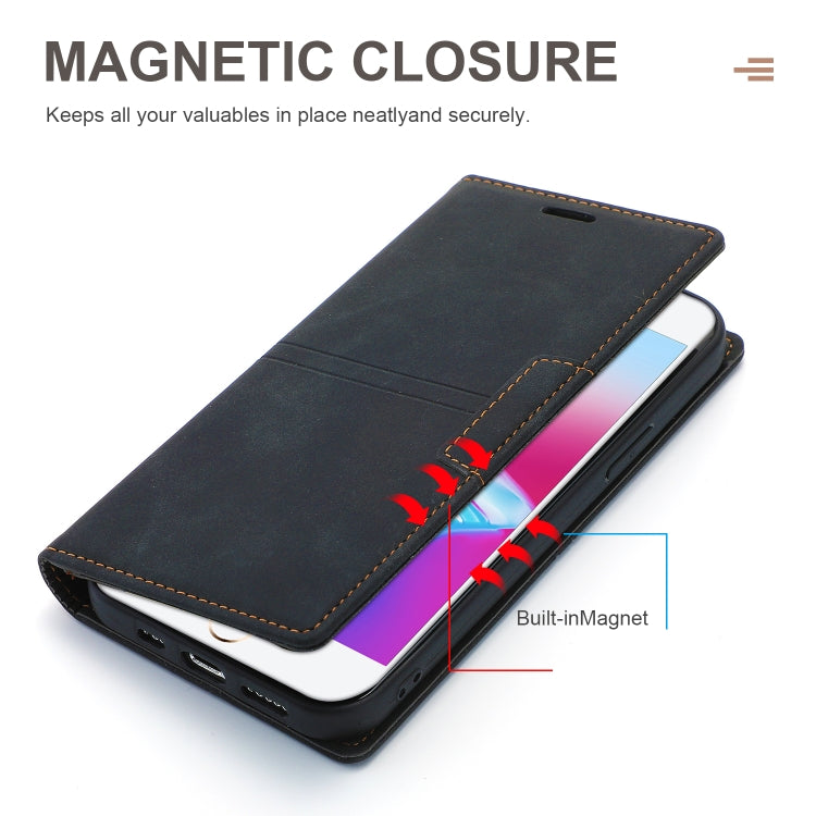 Dream Magnetic Suction Business Horizontal Flip PU Leather Case with Holder & Card Slot & Wallet For iPhone 8 Plus / 7 Plus