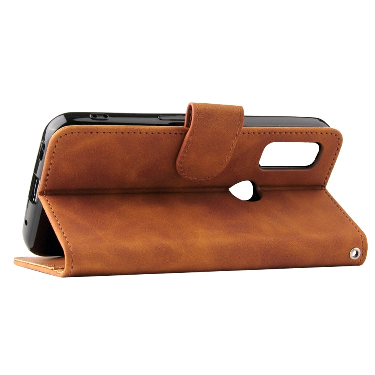For Fujitsu Arrows WE Solid Color Skin Feel Magnetic Buckle Horizontal Flip Calf Texture PU Leather Case with Holder & Card Slots & Wallet