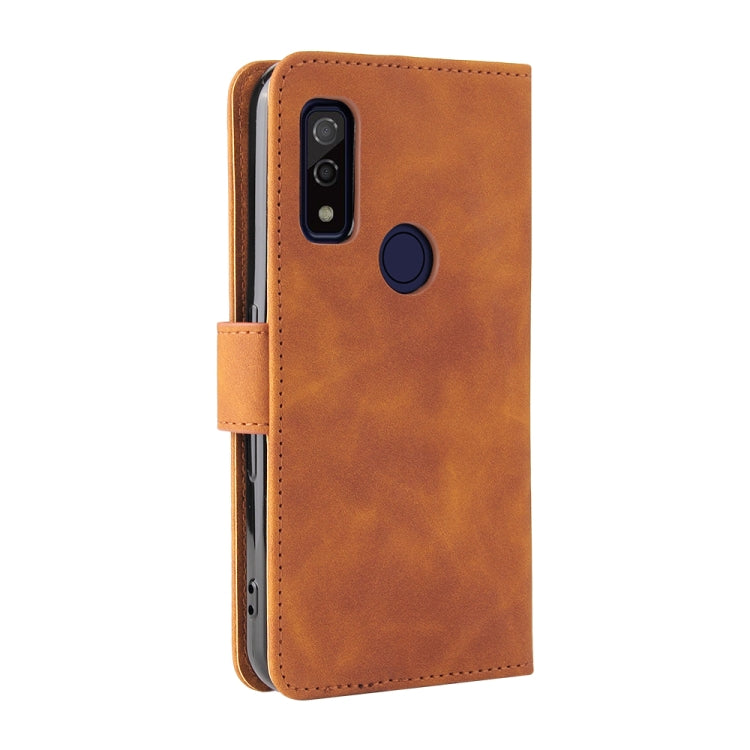 For Fujitsu Arrows WE Solid Color Skin Feel Magnetic Buckle Horizontal Flip Calf Texture PU Leather Case with Holder & Card Slots & Wallet