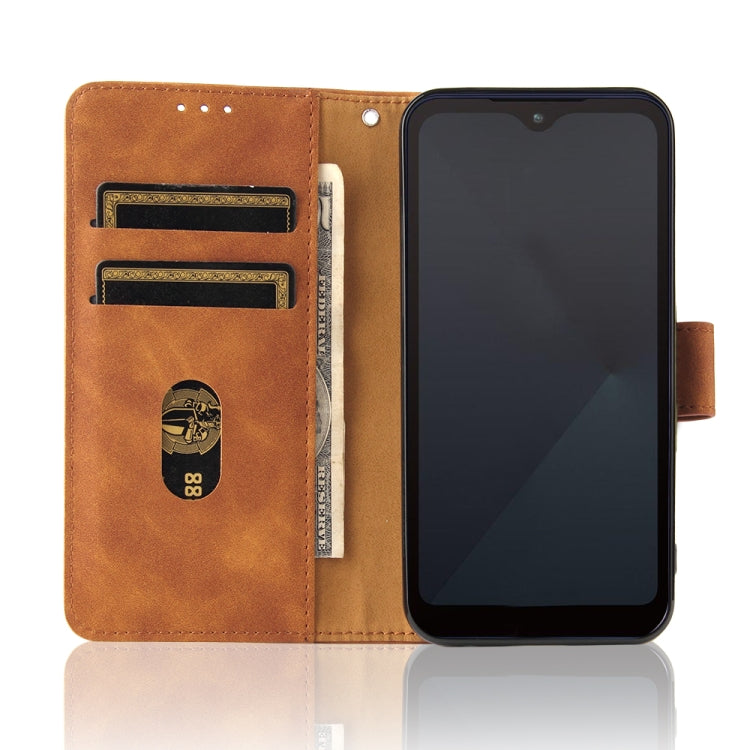 For Fujitsu Arrows WE Solid Color Skin Feel Magnetic Buckle Horizontal Flip Calf Texture PU Leather Case with Holder & Card Slots & Wallet