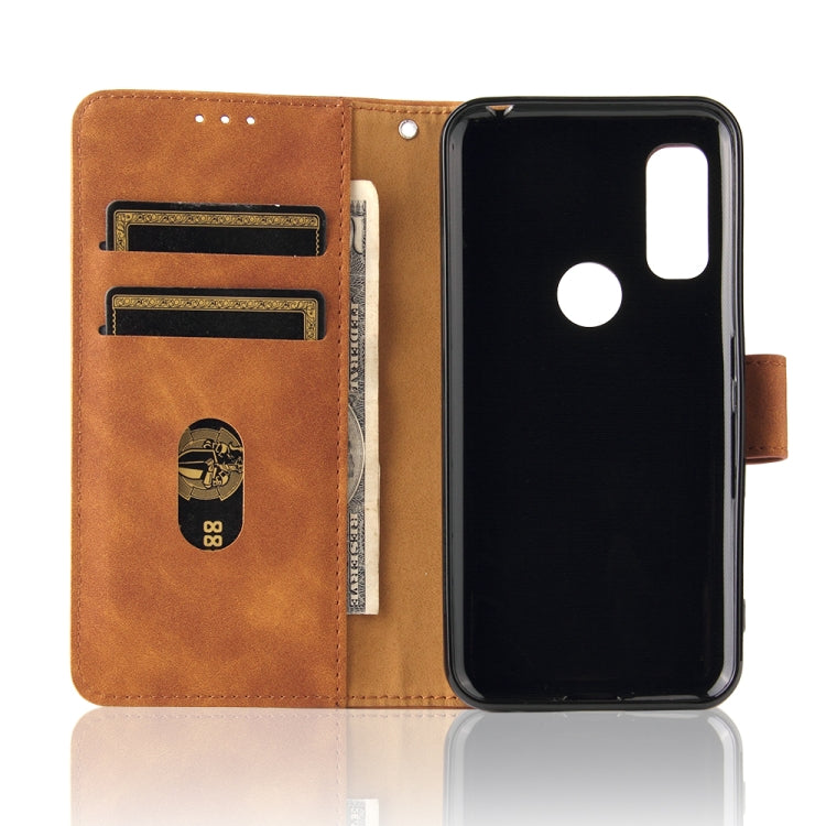 For Fujitsu Arrows WE Solid Color Skin Feel Magnetic Buckle Horizontal Flip Calf Texture PU Leather Case with Holder & Card Slots & Wallet