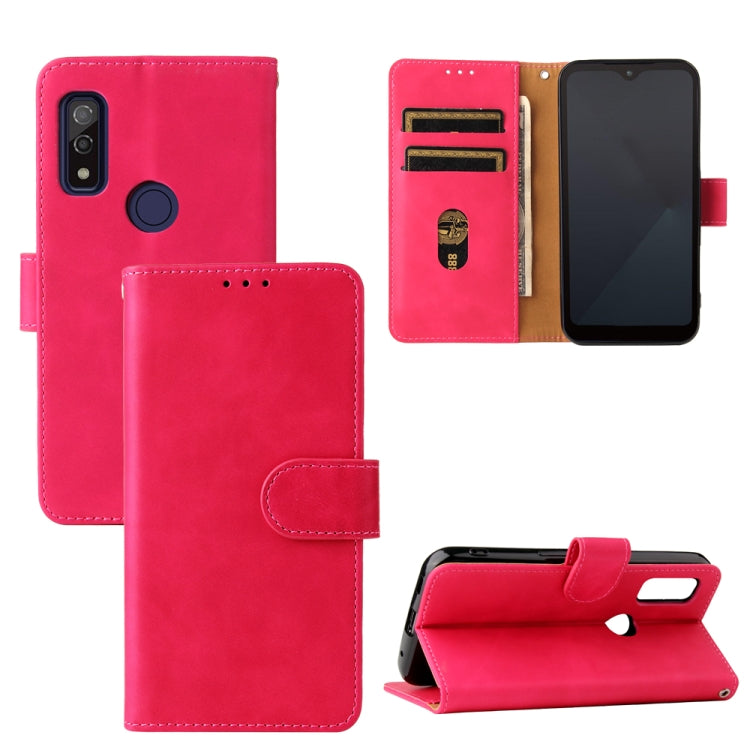 For Fujitsu Arrows WE Solid Color Skin Feel Magnetic Buckle Horizontal Flip Calf Texture PU Leather Case with Holder & Card Slots & Wallet