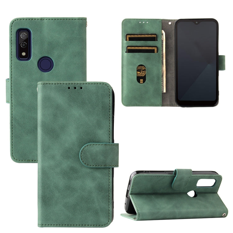 For Fujitsu Arrows WE Solid Color Skin Feel Magnetic Buckle Horizontal Flip Calf Texture PU Leather Case with Holder & Card Slots & Wallet