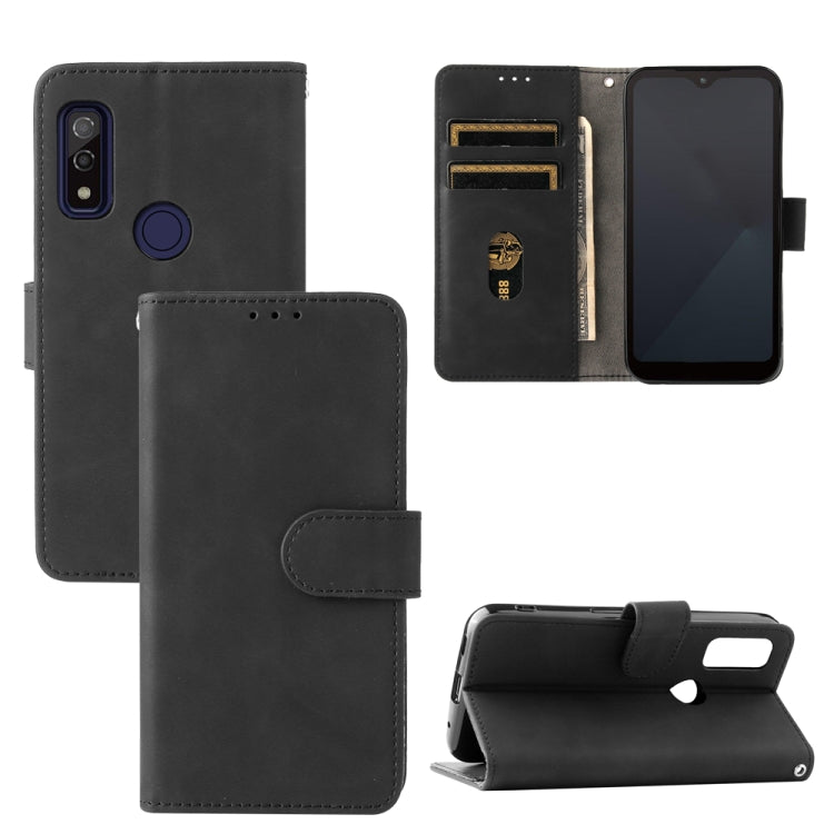 For Fujitsu Arrows WE Solid Color Skin Feel Magnetic Buckle Horizontal Flip Calf Texture PU Leather Case with Holder & Card Slots & Wallet