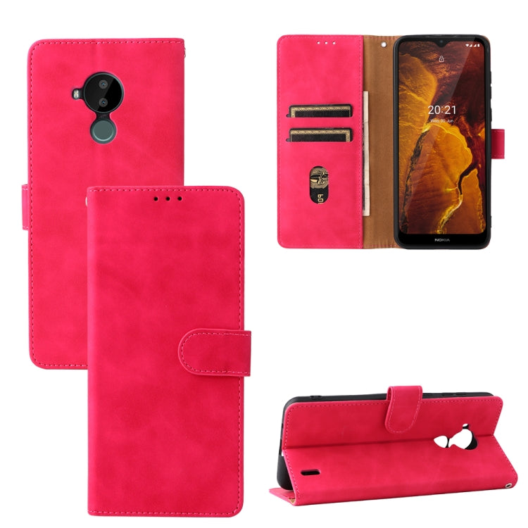 For Nokia C30 Solid Color Skin Feel Magnetic Buckle Horizontal Flip Calf Texture PU Leather Case with Holder & Card Slots & Wallet