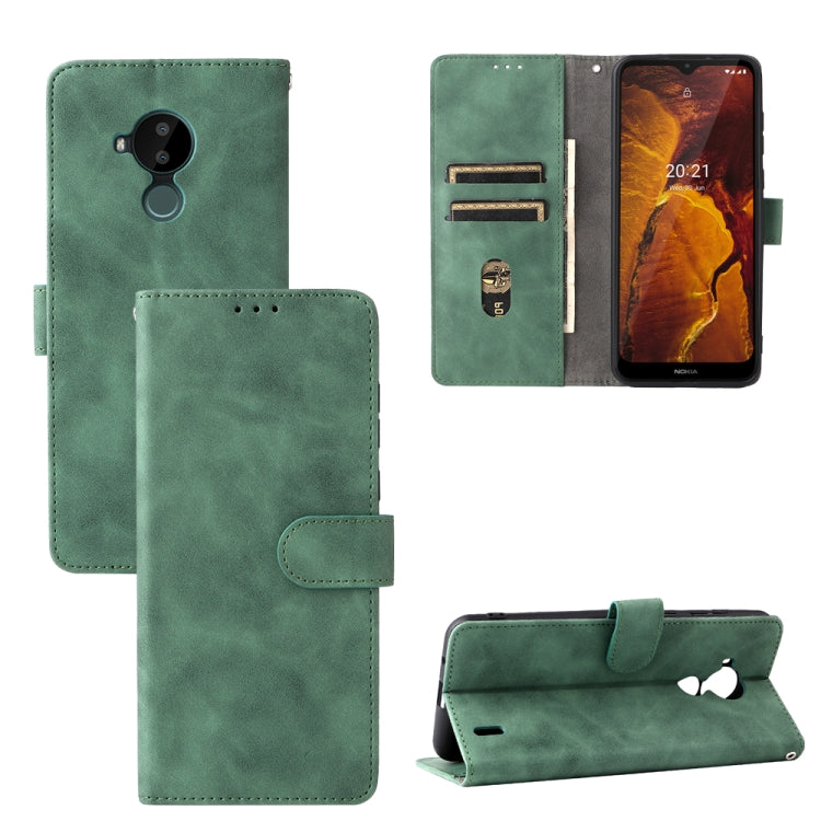 For Nokia C30 Solid Color Skin Feel Magnetic Buckle Horizontal Flip Calf Texture PU Leather Case with Holder & Card Slots & Wallet