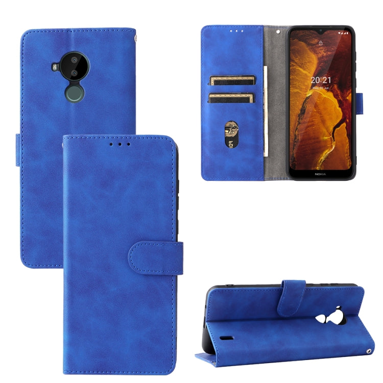 For Nokia C30 Solid Color Skin Feel Magnetic Buckle Horizontal Flip Calf Texture PU Leather Case with Holder & Card Slots & Wallet
