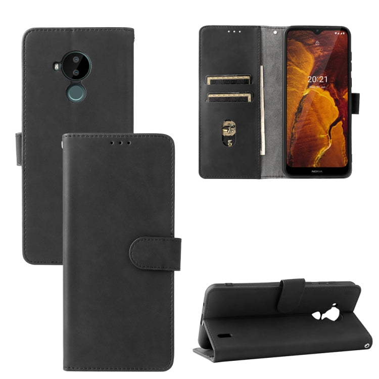 For Nokia C30 Solid Color Skin Feel Magnetic Buckle Horizontal Flip Calf Texture PU Leather Case with Holder & Card Slots & Wallet