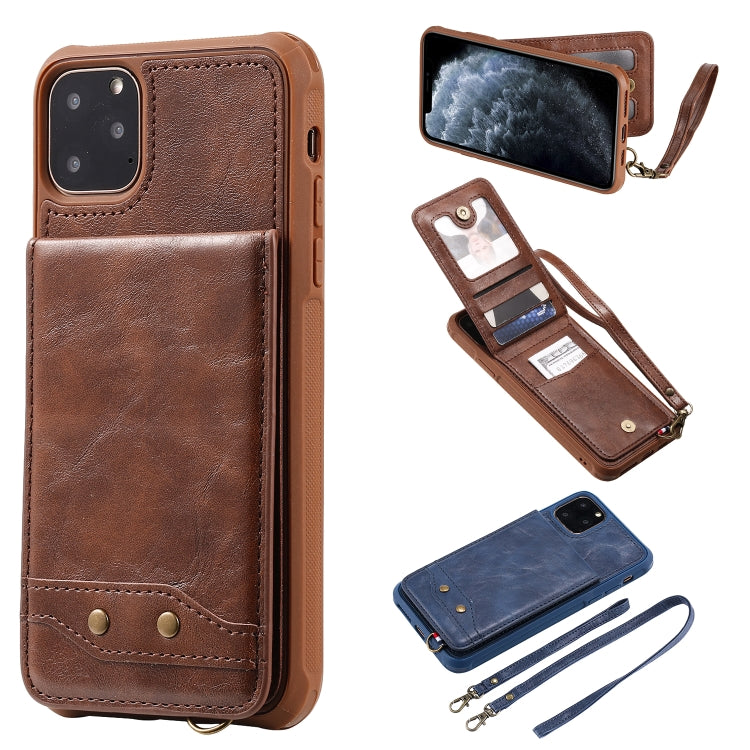 For iPhone 11 Pro Max Vertical Flip Wallet Shockproof Back Cover Protective Case with Holder & Card Slots & Lanyard & Photos Frames