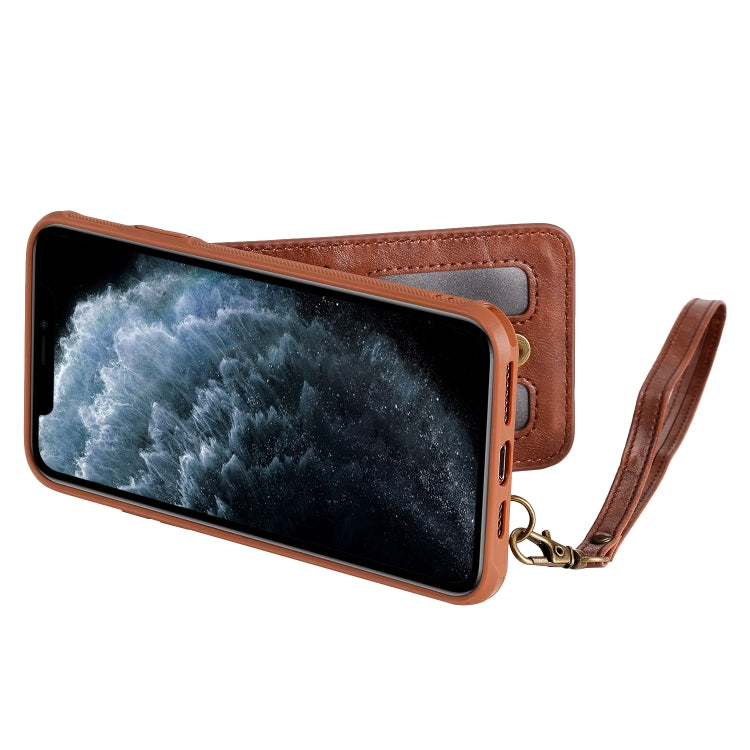 For iPhone 11 Pro Max Vertical Flip Wallet Shockproof Back Cover Protective Case with Holder & Card Slots & Lanyard & Photos Frames