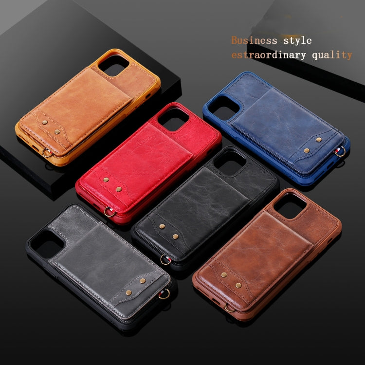 For iPhone 11 Pro Max Vertical Flip Wallet Shockproof Back Cover Protective Case with Holder & Card Slots & Lanyard & Photos Frames