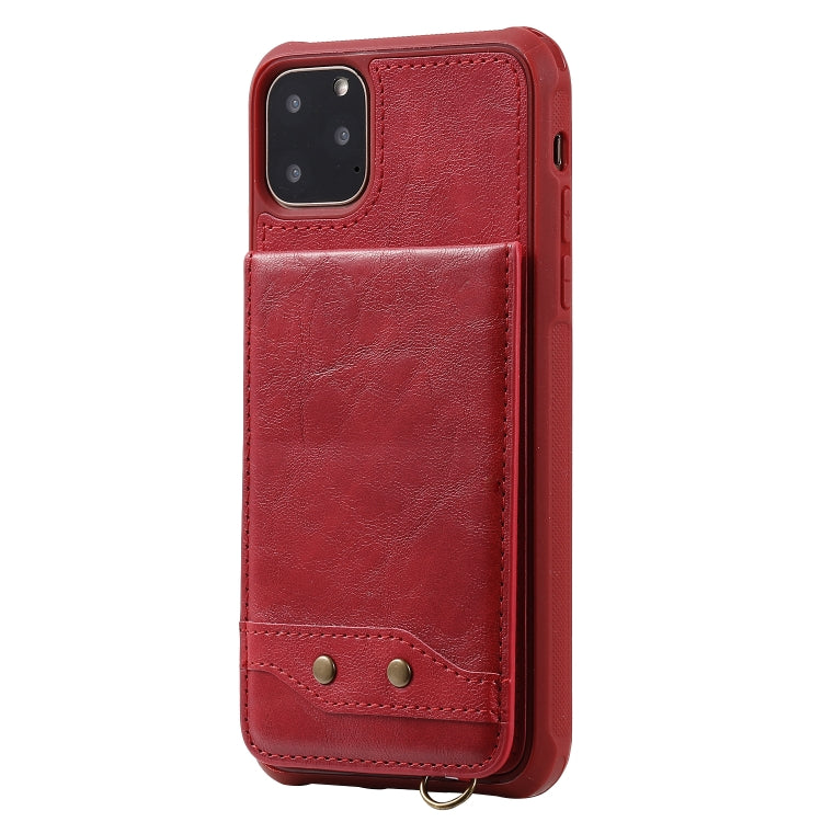 For iPhone 11 Pro Max Vertical Flip Wallet Shockproof Back Cover Protective Case with Holder & Card Slots & Lanyard & Photos Frames