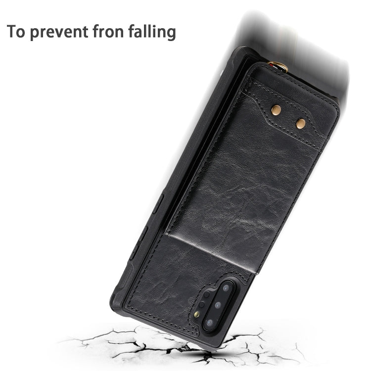 For Galaxy Note 10 Plus Vertical Flip Wallet Shockproof Back Cover Protective Case with Holder & Card Slots & Lanyard & Photos Frames