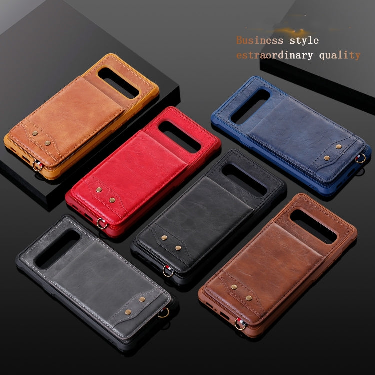 For Galaxy S10 5G Vertical Flip Wallet Shockproof Back Cover Protective Case with Holder & Card Slots & Lanyard & Photos Frames