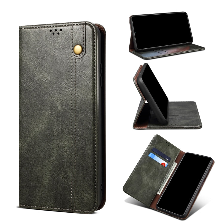 For Motorola Moto Edge 2021 Simple Wax Crazy Horse Texture Horizontal Flip Leather Case with Card Slots & Wallet