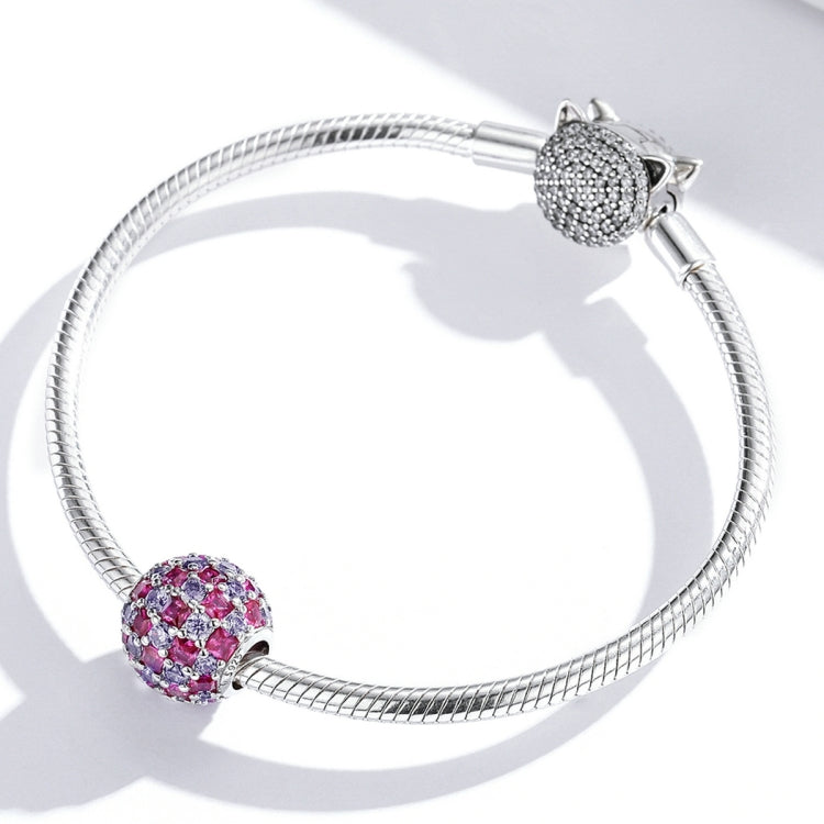 S925 Sterling Silver Shining Light Ball Beads DIY Bracelet Necklace Accessories