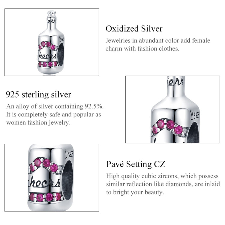 S925 Sterling Silver Exquisite Beer Bottle Beads DIY Bracelet Necklace Accessories