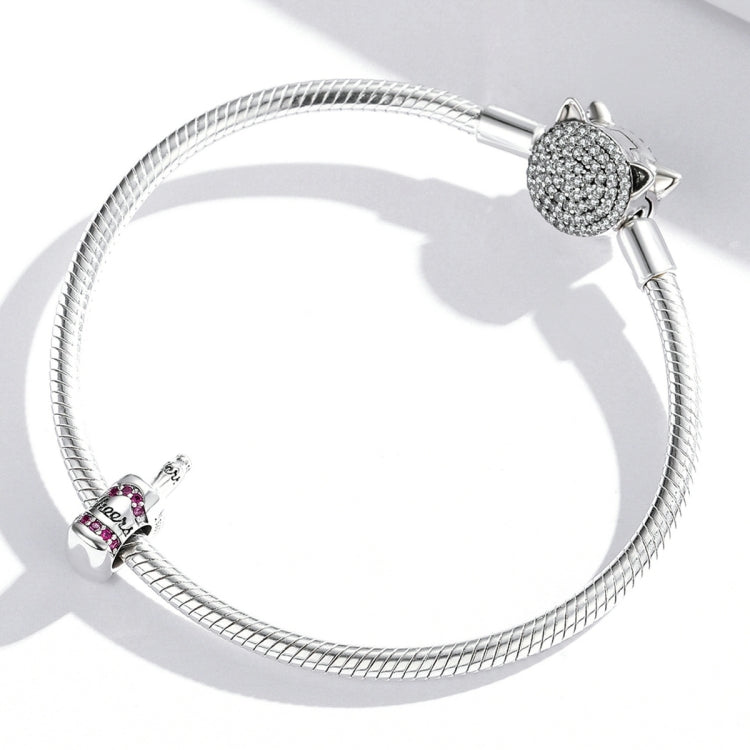 S925 Sterling Silver Exquisite Beer Bottle Beads DIY Bracelet Necklace Accessories