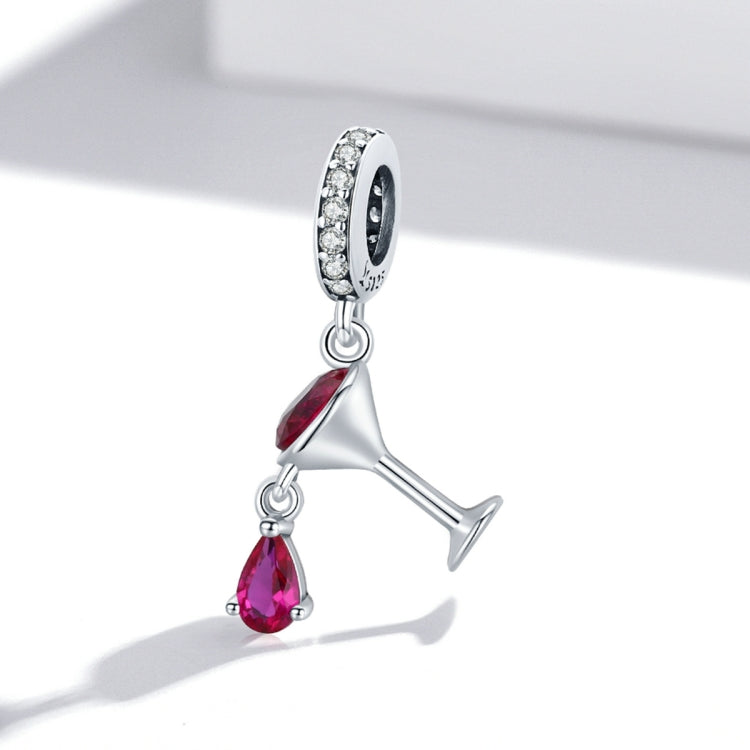 S925 Sterling Silver Shaking Wine Glass Pendant DIY Bracelet Necklace Accessories