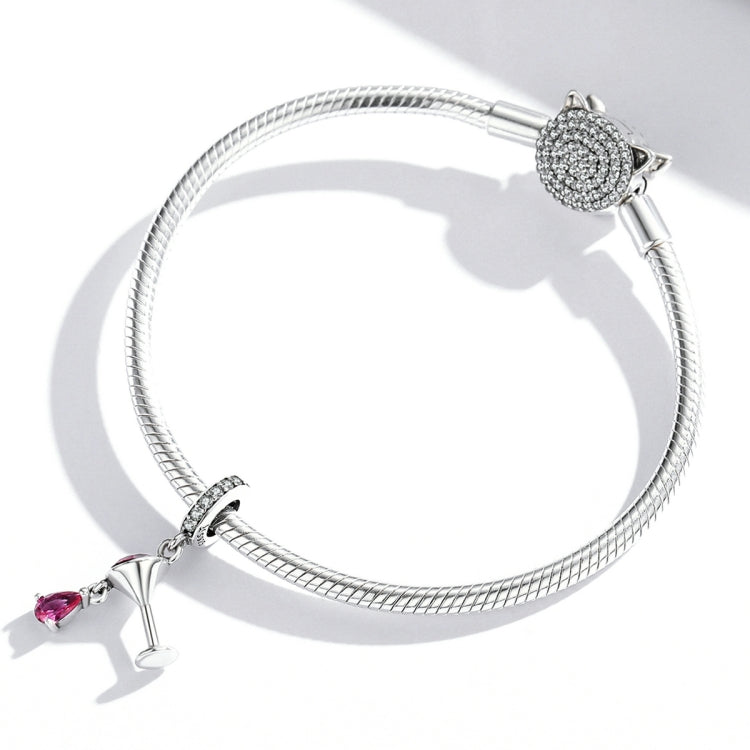 S925 Sterling Silver Shaking Wine Glass Pendant DIY Bracelet Necklace Accessories