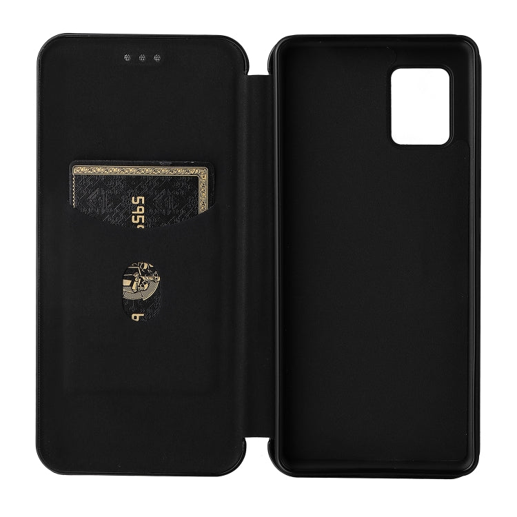 For Sharp Aquos Zero6 Carbon Fiber Texture Horizontal Flip TPU + PC + PU Leather Case with Card Slot