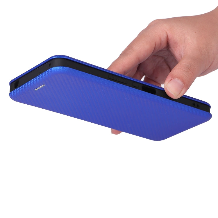 For Sharp Aquos Zero6 Carbon Fiber Texture Horizontal Flip TPU + PC + PU Leather Case with Card Slot