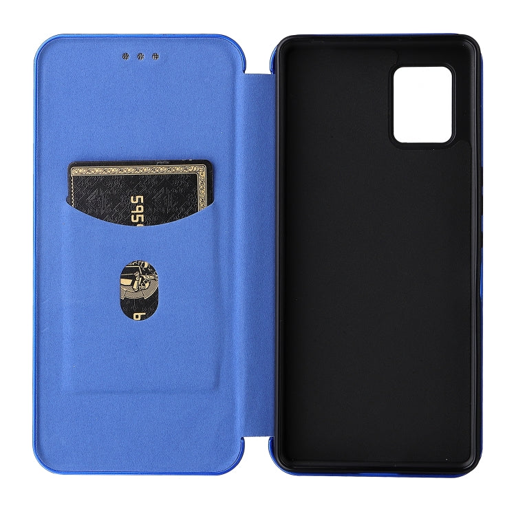 For Sharp Aquos Zero6 Carbon Fiber Texture Horizontal Flip TPU + PC + PU Leather Case with Card Slot