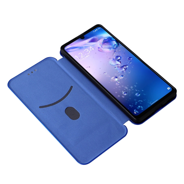 For Sharp Aquos Zero6 Carbon Fiber Texture Horizontal Flip TPU + PC + PU Leather Case with Card Slot
