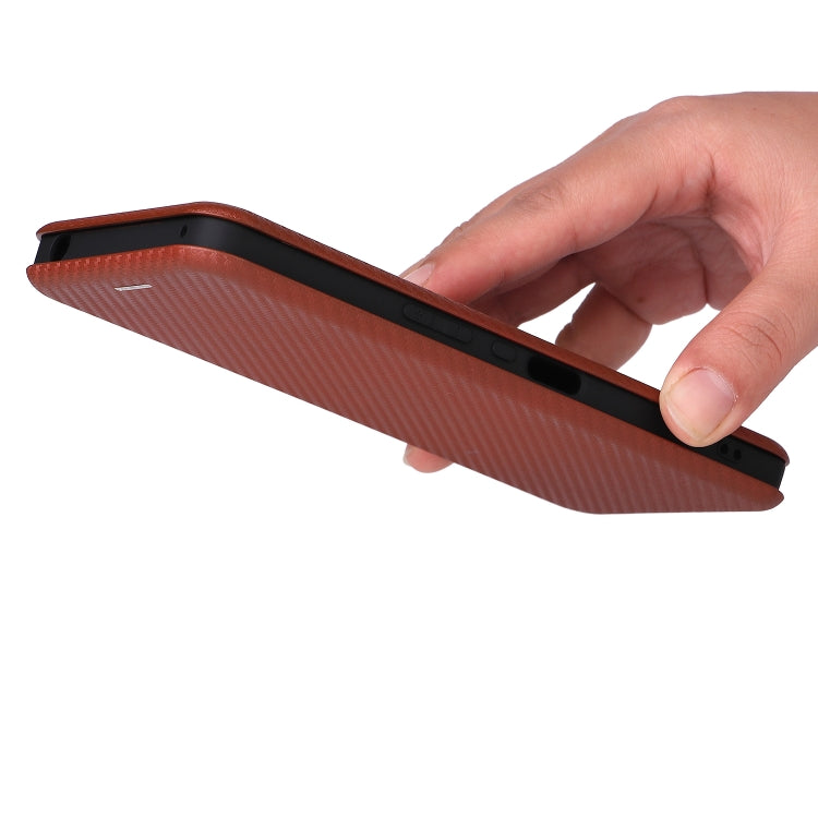 For Sharp Aquos Zero6 Carbon Fiber Texture Horizontal Flip TPU + PC + PU Leather Case with Card Slot