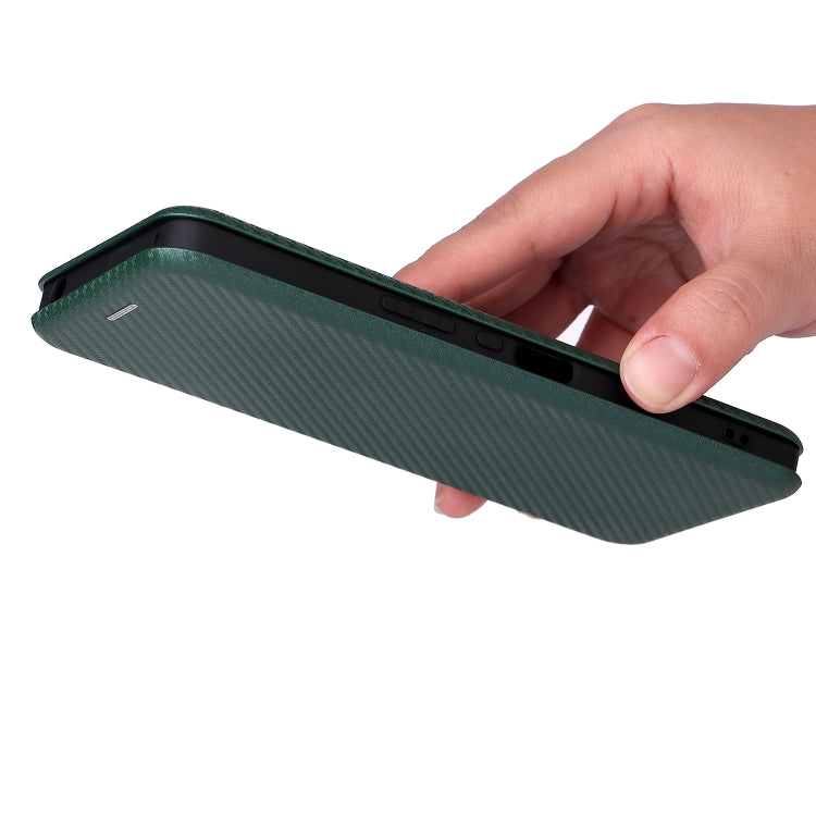 For Sharp Aquos Zero6 Carbon Fiber Texture Horizontal Flip TPU + PC + PU Leather Case with Card Slot