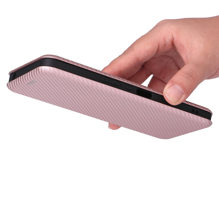 For Sharp Aquos Zero6 Carbon Fiber Texture Horizontal Flip TPU + PC + PU Leather Case with Card Slot