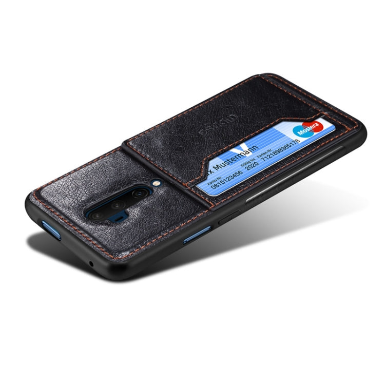 For OnePlus 7T Pro Dibase TPU + PC + PU Crazy Horse Texture Protective Case, with Holder & Card Slots