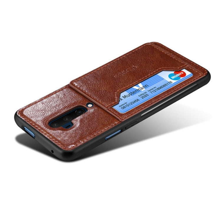 For OnePlus 7T Pro Dibase TPU + PC + PU Crazy Horse Texture Protective Case, with Holder & Card Slots