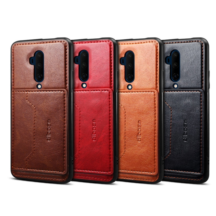 For OnePlus 7T Pro Dibase TPU + PC + PU Crazy Horse Texture Protective Case, with Holder & Card Slots