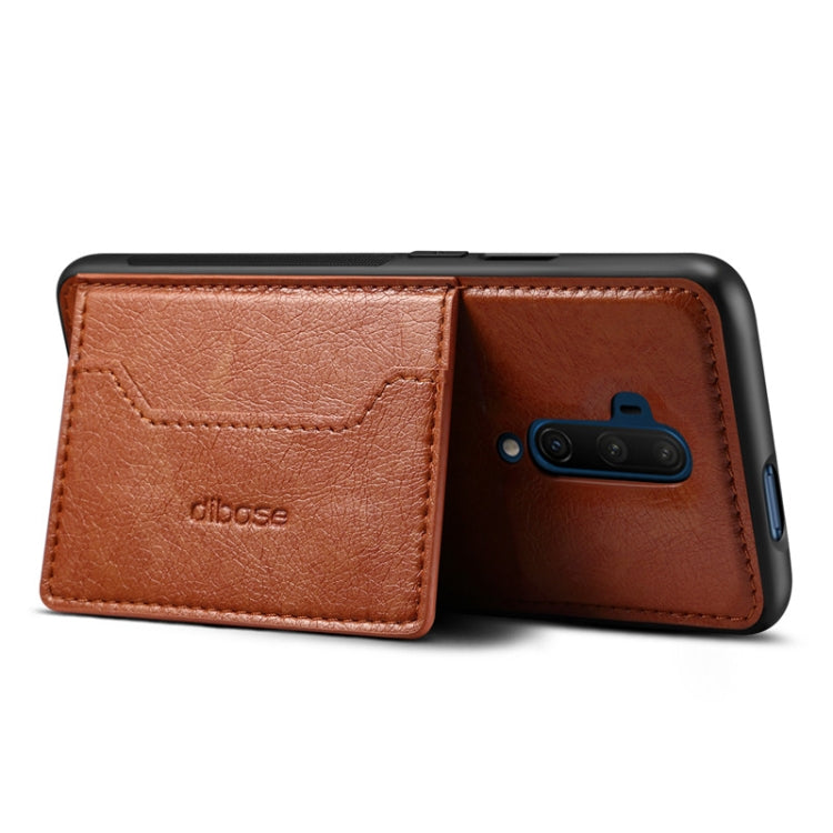For OnePlus 7T Pro Dibase TPU + PC + PU Crazy Horse Texture Protective Case, with Holder & Card Slots