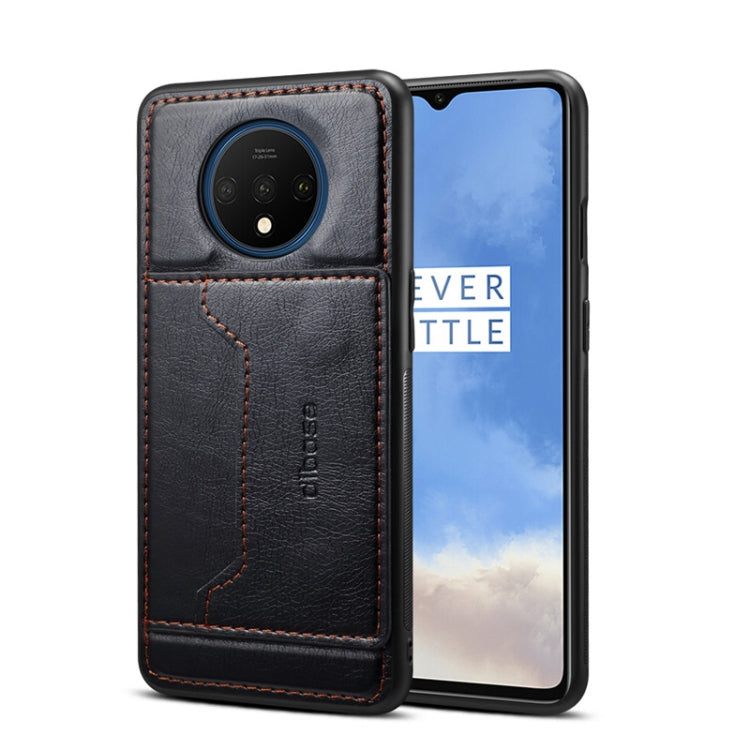 For OnePlus 7T Dibase TPU + PC + PU Crazy Horse Texture Protective Case, with Holder & Card Slots