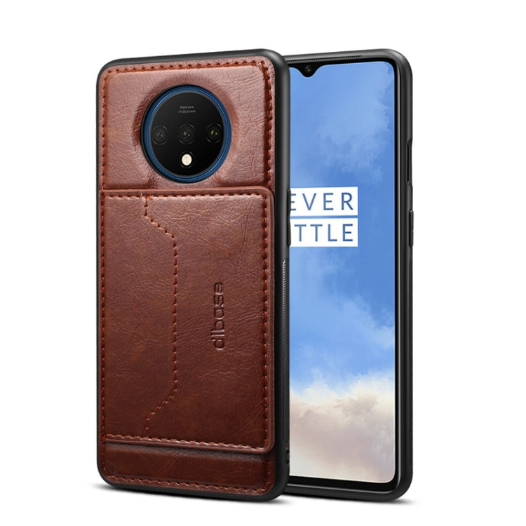 For OnePlus 7T Dibase TPU + PC + PU Crazy Horse Texture Protective Case, with Holder & Card Slots
