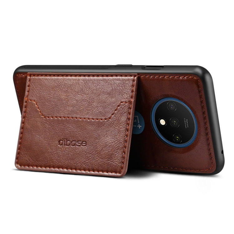 For OnePlus 7T Dibase TPU + PC + PU Crazy Horse Texture Protective Case, with Holder & Card Slots