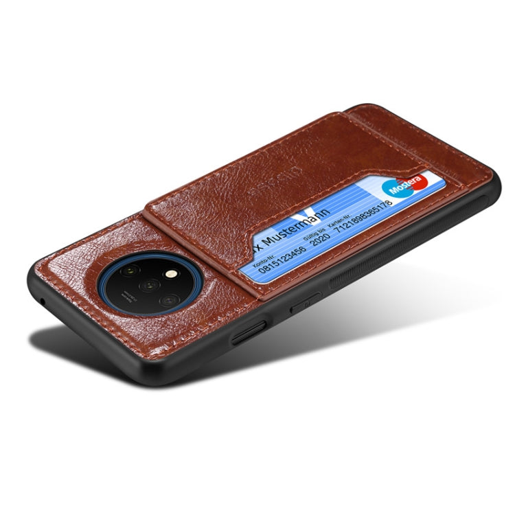For OnePlus 7T Dibase TPU + PC + PU Crazy Horse Texture Protective Case, with Holder & Card Slots
