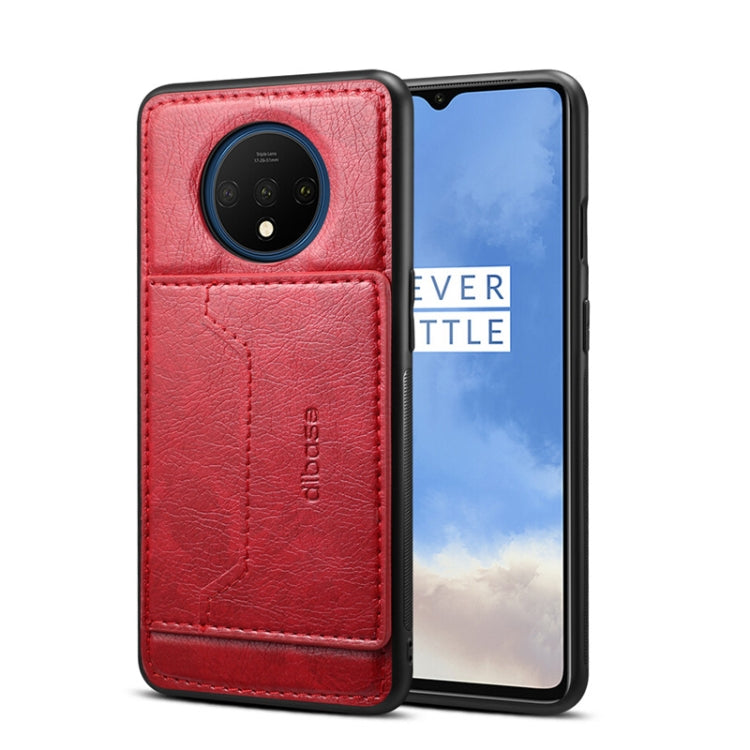 For OnePlus 7T Dibase TPU + PC + PU Crazy Horse Texture Protective Case, with Holder & Card Slots